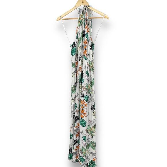 City Chic Jungle Print Halter Maxi Dress Women's 14 Flowy Travel Resort Vacation - Picture 5 of 11